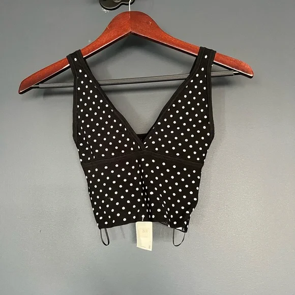 NWT ZARA twin set, cropped, black and white polka dot sweater set, size small - Picture 4 of 4